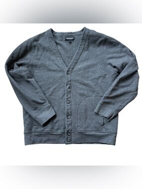 Bonobos Cardigan Sweater Mens Large Gray Button Front Cotton Golf Casual Office